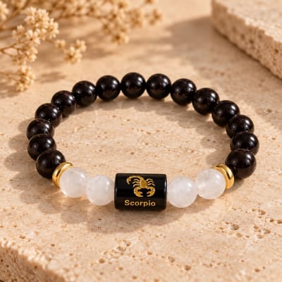 Gemstone SCORPION / वृश्चिक Rashi Bracelet