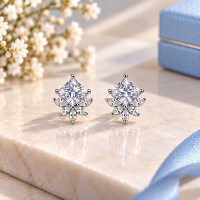 Radiant Leaf Stud Earrings