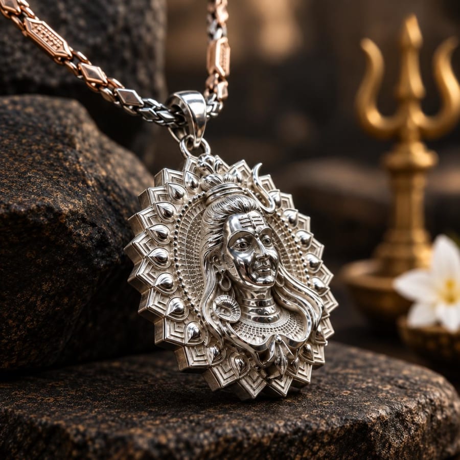 Mahadev 925 Silver 3D Pendant