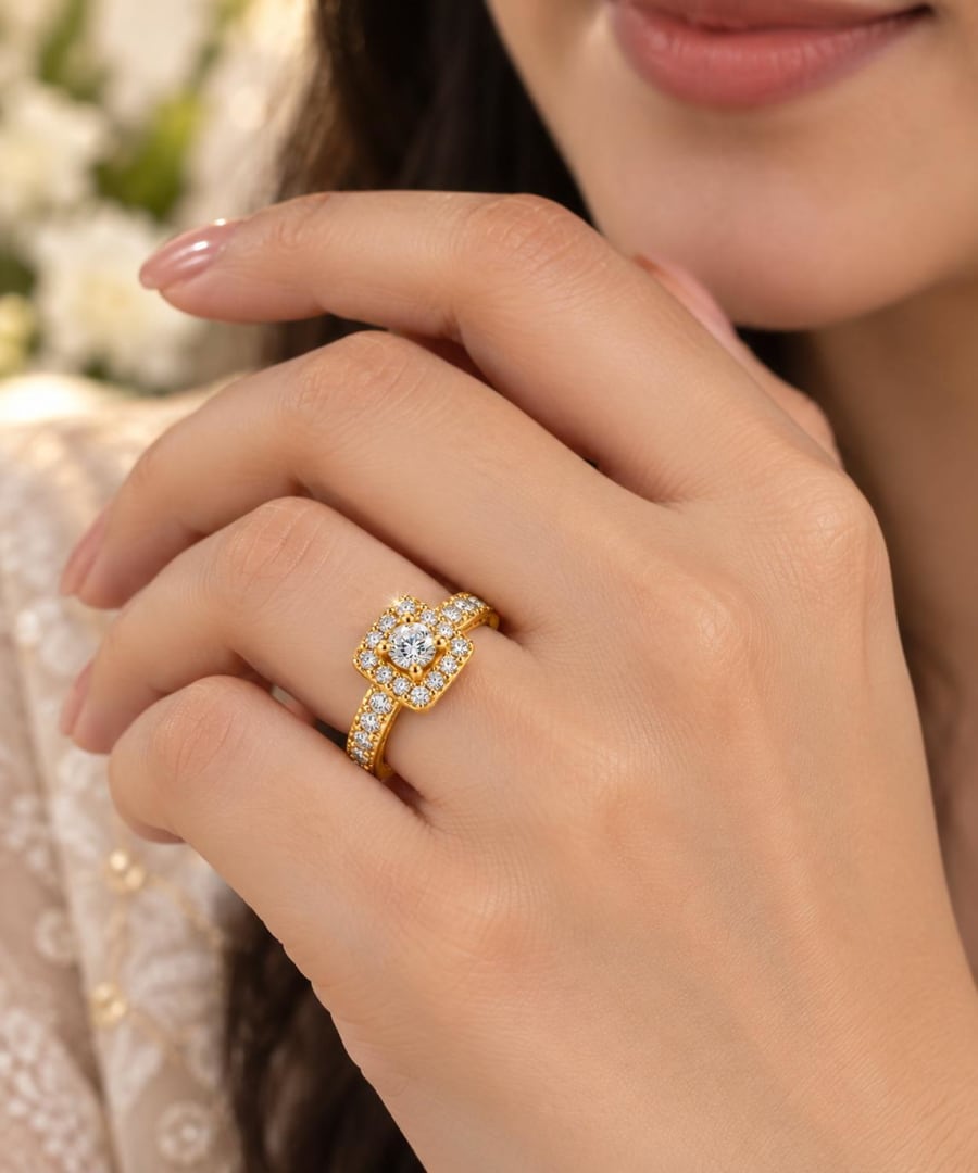 22K Gold Engagement Ring