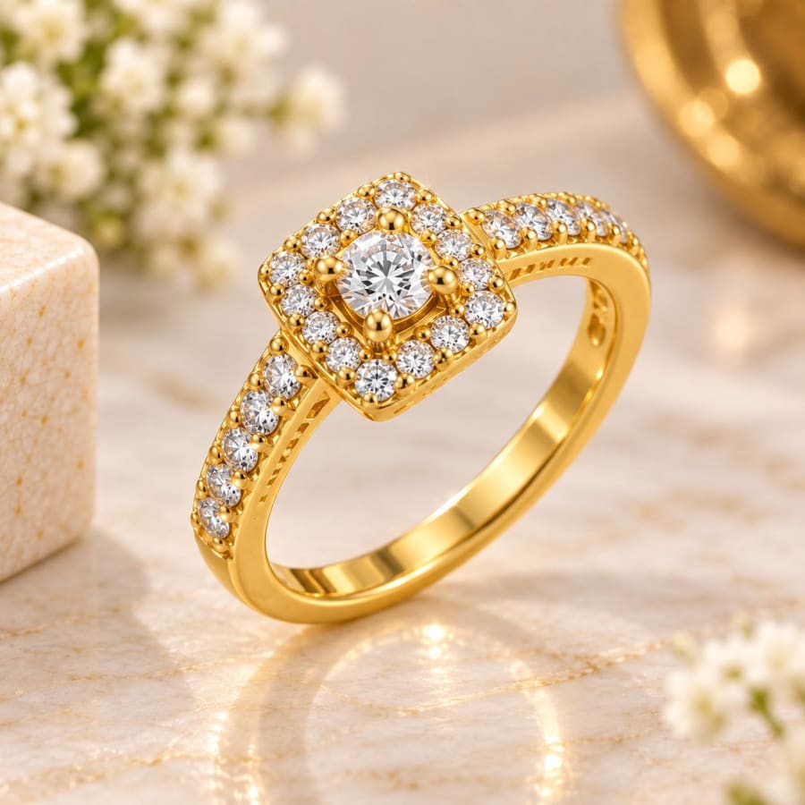 22K Gold Engagement Ring