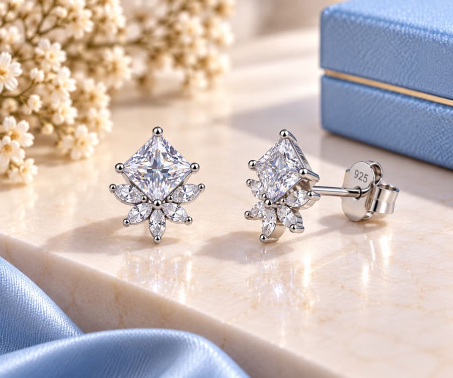 Radiant Leaf Stud Earrings