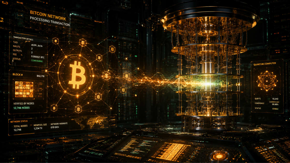 Ilustración abstracta de nodos de red interconectados con un brillo azulado, simbolizando la seguridad y la tecnología blockchain.