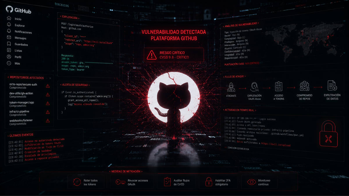 Ilustración abstracta de un candado digital sobre código binario, representando la seguridad informática.