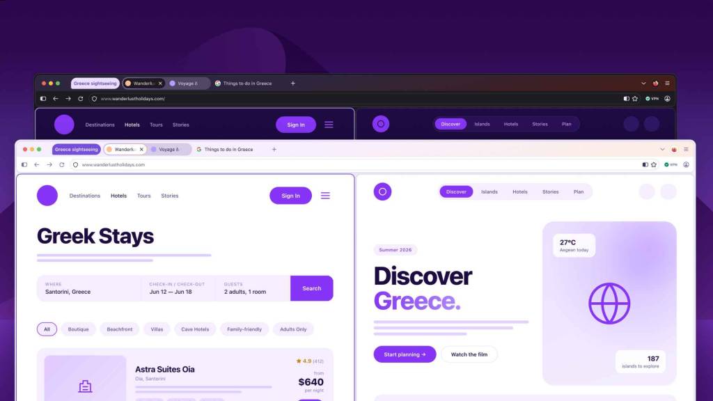 Captura de pantalla del nuevo diseño de Firefox Project Nova con pestañas renovadas y una interfaz limpia y moderna, mostrando un aspecto más rápido y eficiente.