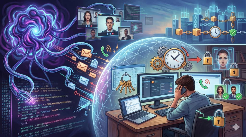 Representación abstracta de una wallet digital protegiendo datos de usuarios de amenazas externas.
