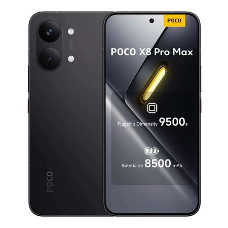 Smartphone de gama alta en oferta sobre un fondo tecnológico abstracto y moderno.
