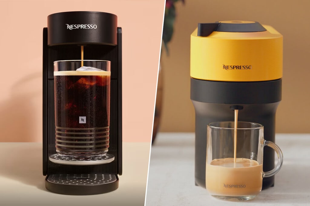 Nespresso Vertuo UP coffee machine on a modern kitchen counter.