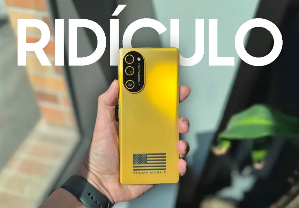 Un teléfono móvil genérico con el logo de una marca desconocida, con un fondo difuminado de componentes electrónicos.