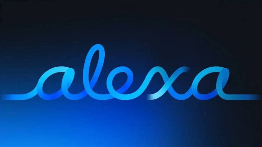 Representación abstracta de ondas sonoras conectándose a un cerebro de IA, simbolizando la inteligencia artificial de Alexa.