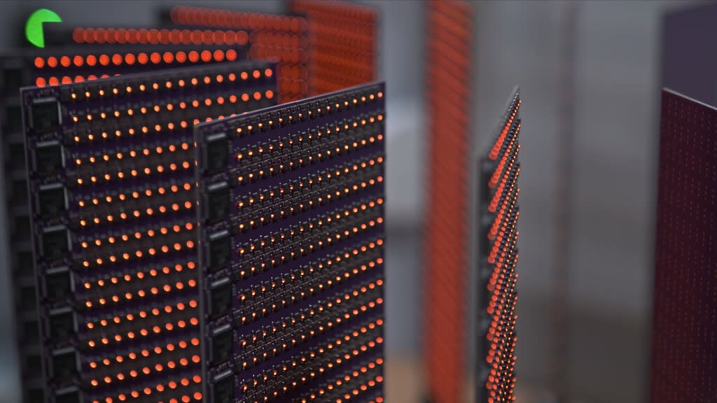 Un maker trabaja en un prototipo de GPU casera utilizando miles de microcontroladores y LEDs.