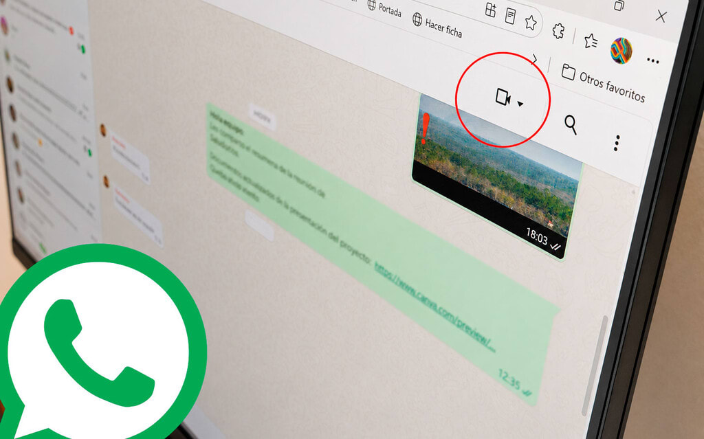 Captura de pantalla de una videollamada en WhatsApp Web mostrando la interfaz de usuario y la ausencia de un temporizador visible.