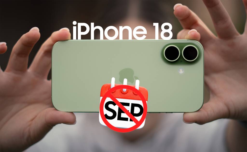 Render de un prototipo de iPhone futurista con un fondo abstracto de tecnología.