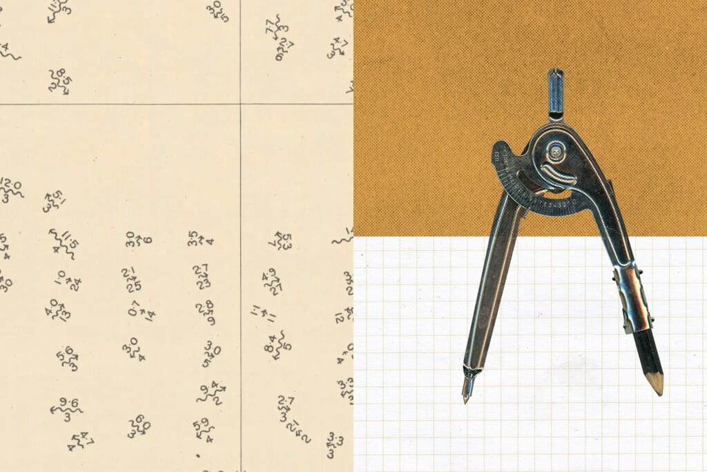 Representación abstracta de una red neuronal compleja con nodos interconectados y flujos de datos, evocando la resolución de problemas matemáticos.