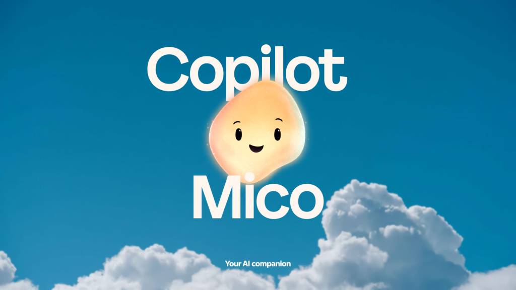 Un personaje de asistente virtual estilizado y amigable con un fondo tecnológico abstracto.