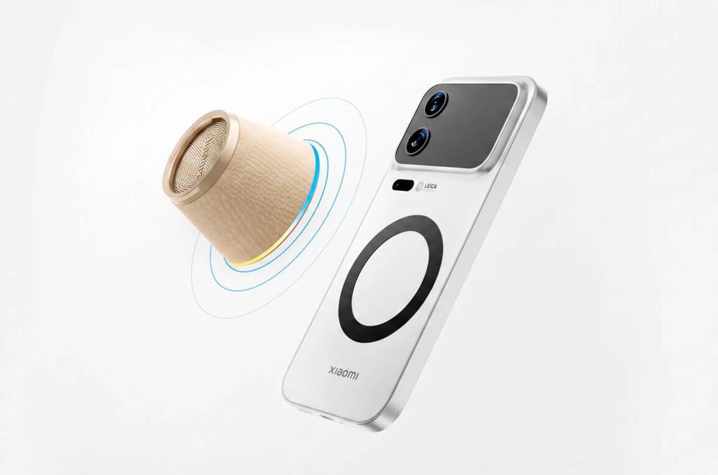 Xiaomi portable speaker next to an iPhone