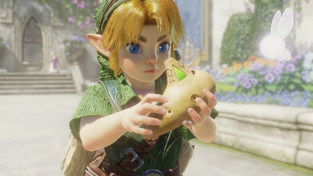 Carátula brillante y metalizada de la edición especial física del remake de The Legend of Zelda: Ocarina of Time.