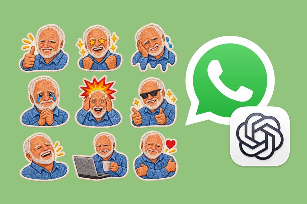 Persona usando un portátil para crear stickers con IA en una aplicación de mensajería.