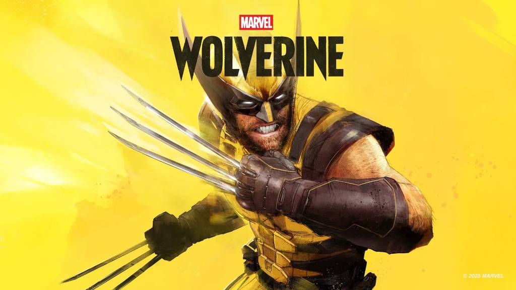Personaje de Wolverine en pose de acción sobre un fondo urbano oscuro con luces de neón