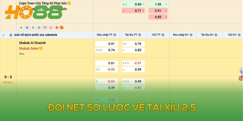 Sơ lược về tài xỉu 2.5