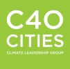 Green square logo with "C40 Cities Climate Leadership Group" in white text.