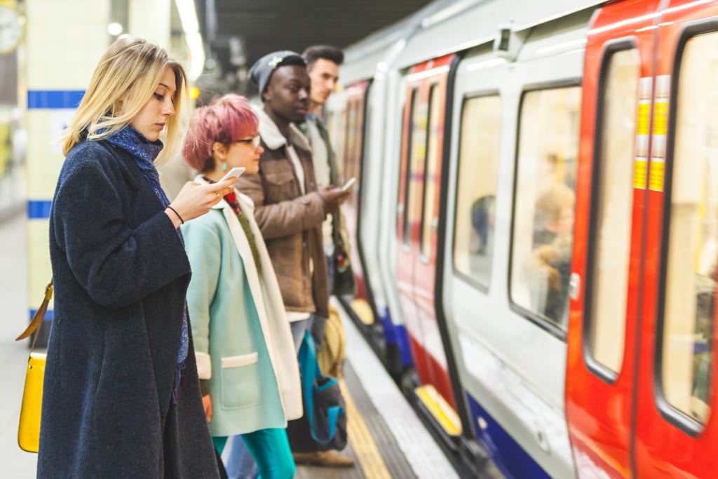 People waiting for a London Tube