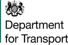 Logo of the Department for Transport, featuring a crown and lion emblem above the text "Department for Transport.