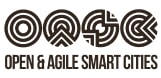 Logo for Open & Agile Smart Cities, featuring stylized, interconnected circular designs with the text "Open & Agile Smart Cities" beneath.