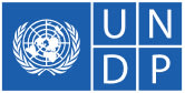 The image shows the UNDP logo, which consists of the United Nations emblem on the left and the letters "UNDP" in a stacked format on the right, all in white against a blue background.