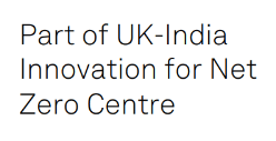 Text reads, "Part of UK-India Innovation for Net Zero Centre.