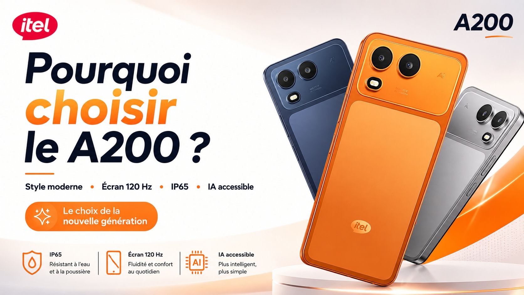 itel A200 : le smartphone orange qui veut changer l’image de la marque auprès des jeunes