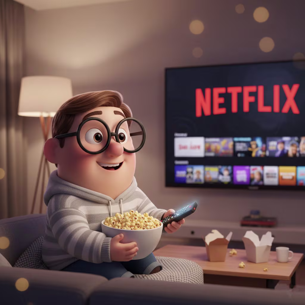 Happy Fred enjoying his seamless streaming experience