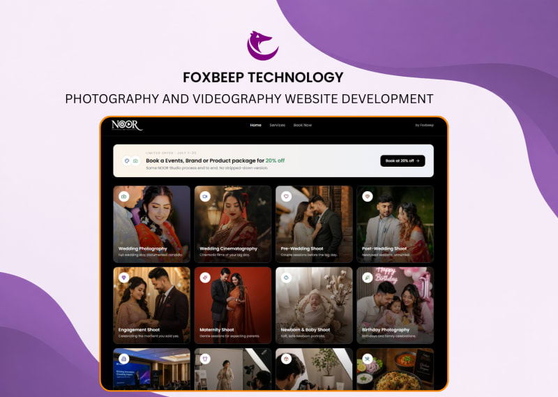 Photography & Media Website Development