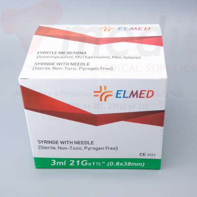 ΣΥΡΙΓΓΑ ELMED 2,5ml, 21Gx 1΄1/2