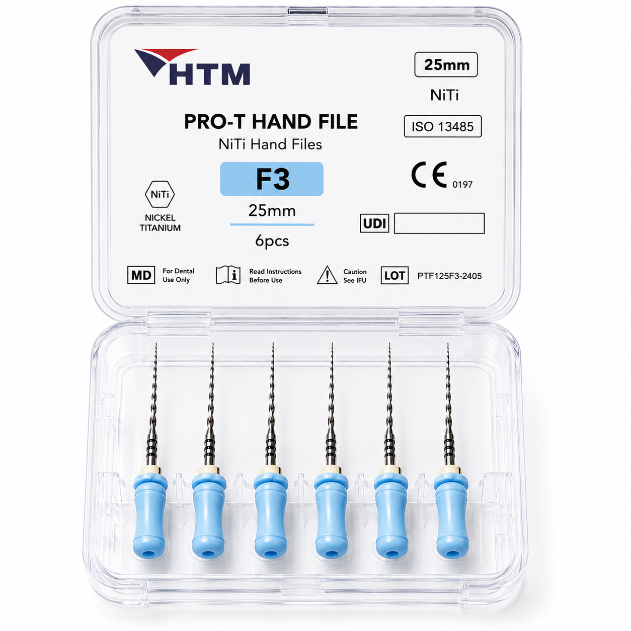 PRO-T HAND FILES NiTi (BLUE, GOLD) NoF3, 6T