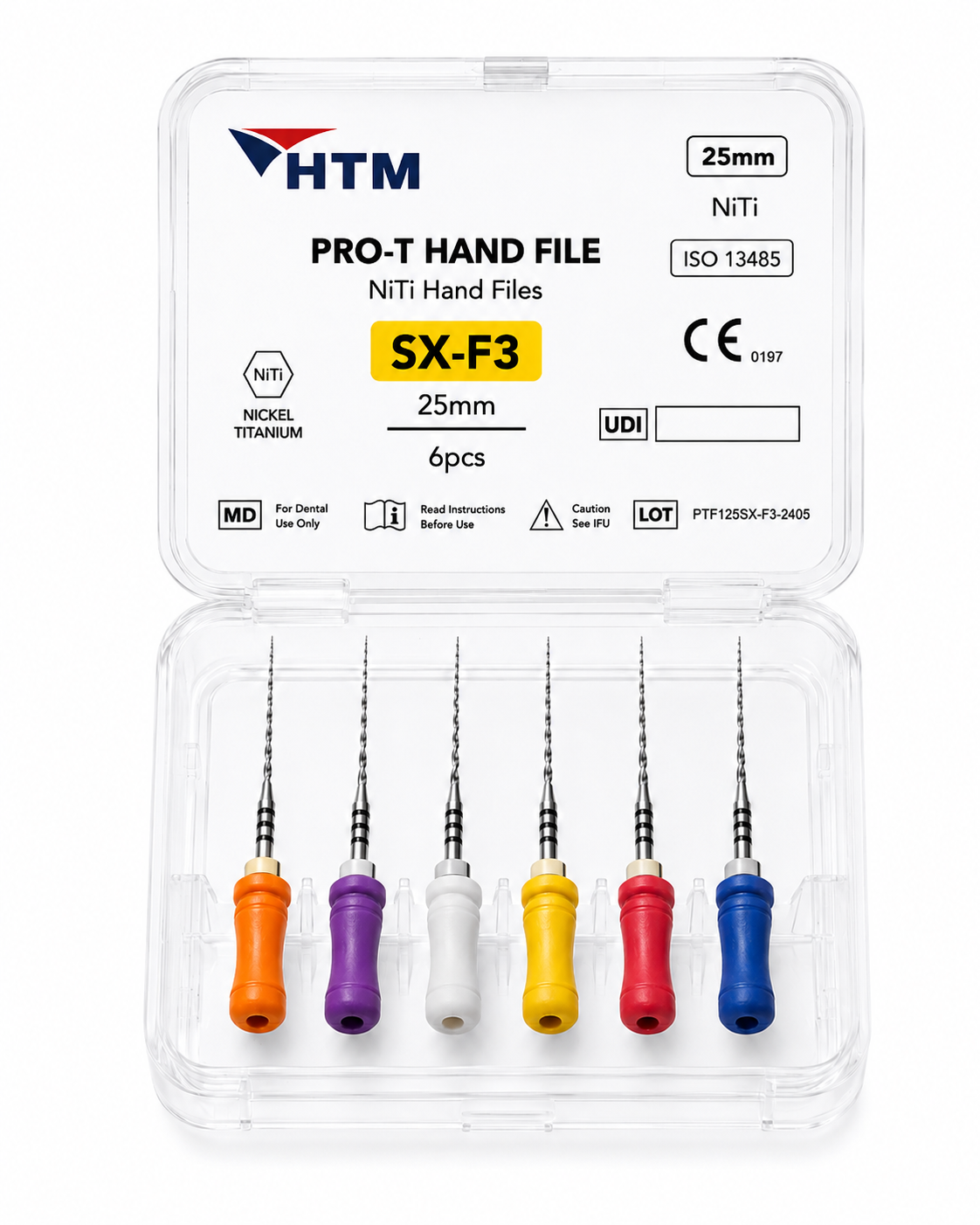 PRO-T HAND FILES NiTi 25mm (GOLD) No Sx-F3, 6T