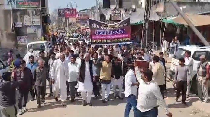 कोटपूतली में व्यापारियों का प्रदर्शन