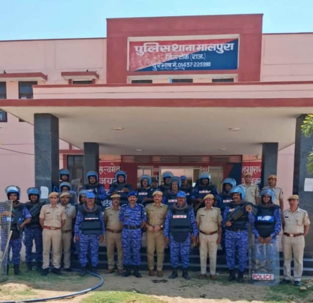 मालपुरा में RAF ने परिचय अभ्यास कर सुरक्षा हालात का जायजा