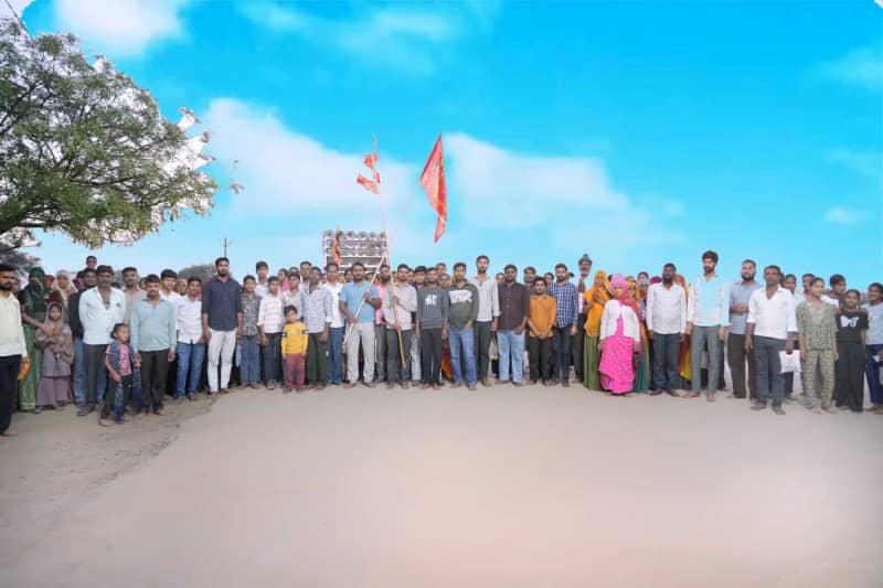 मोर कस्बे में अष्टमी पर निकली माँ चामुंडा भव्य ध्वज यात्रा