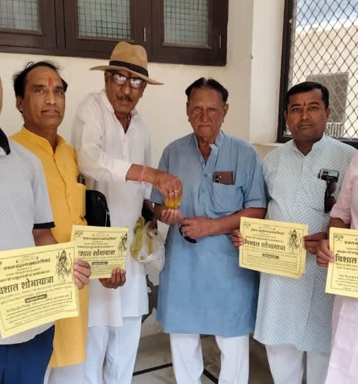 निवाई में परशुराम जन्मोत्सव सप्ताह, शोभायात्रा को पीले चावल निमंत्रण