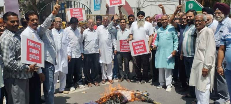 किशनगढ़ में नामदेव मूर्ति चोरी पर छींपा समाज का प्रदर्शन