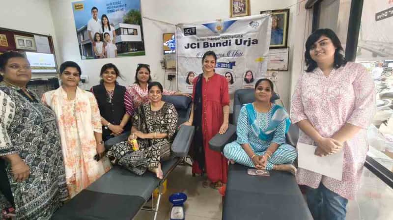 जेसीआई बूंदी ऊर्जा रक्तदान शिविर में 45 यूनिट संग्रहित