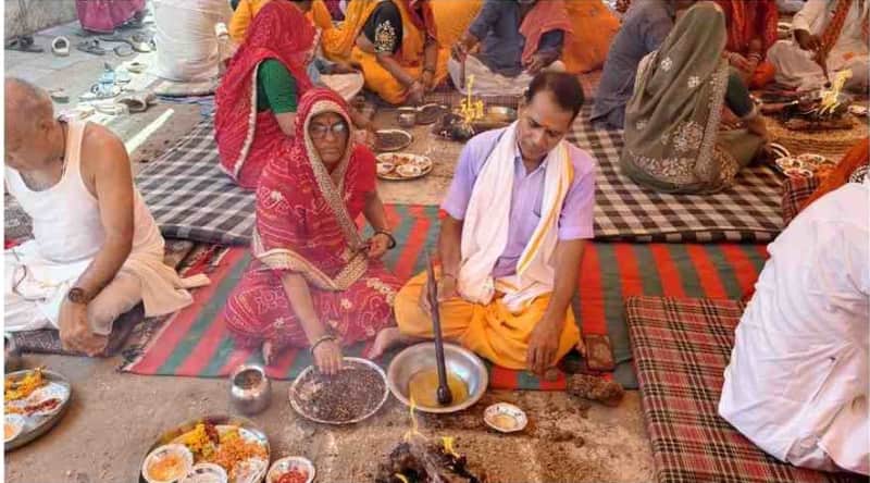 लक्ष्मीपुरा धाकड़ान में भागवत कथा समापन पर हवन भंडारा आयोजित
