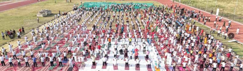 बूंदी में योग दिवस पर 6000 लोगों ने योग किया