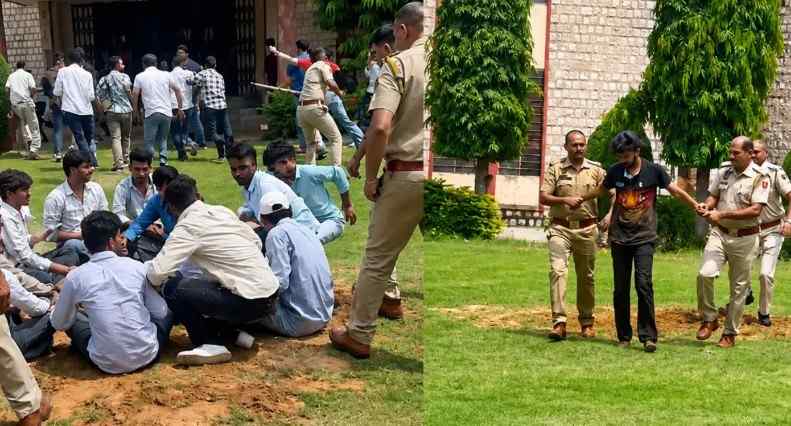 राजस्थान यूनिवर्सिटी में लाठीचार्ज, छात्र नेता हिरासत में लिए गए