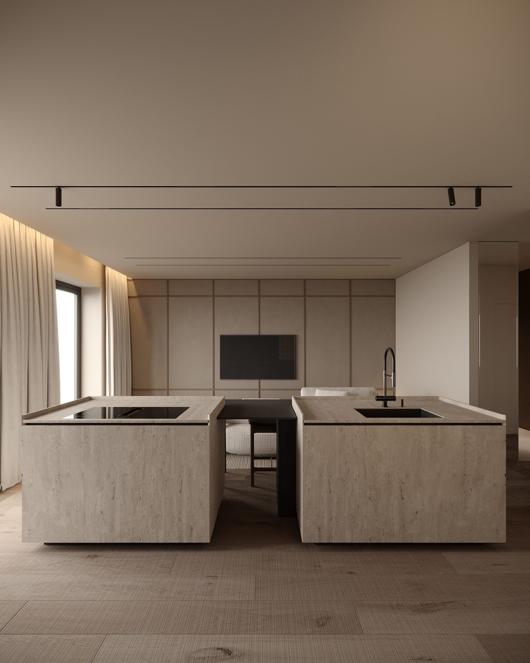 Дизайн интерьера гостиная в проекте NEVA HOUSE SPB