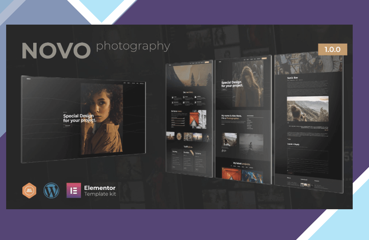 Novo – Photography Elementor Template Kit screenshot
