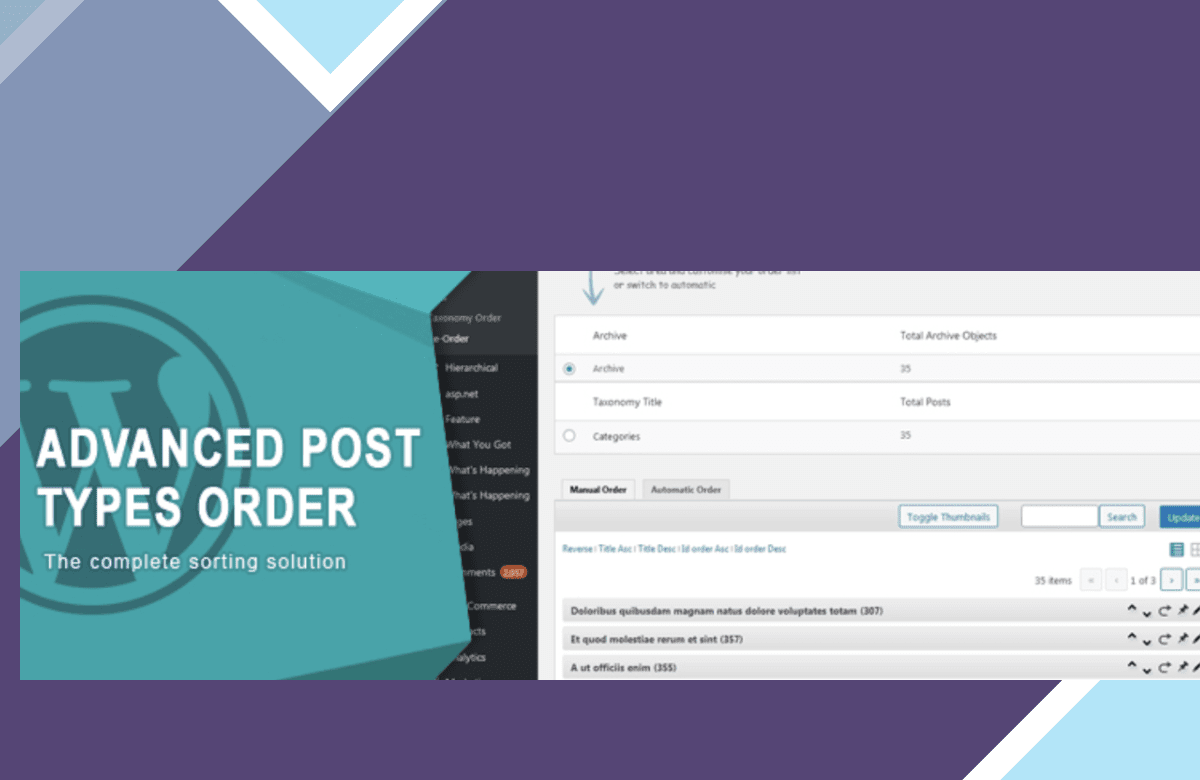 Advanced Post Types Order screenshot