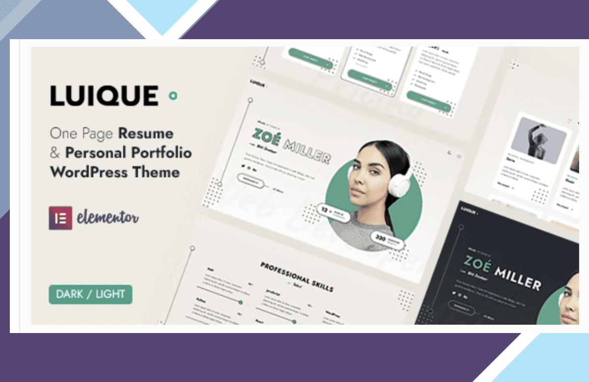Luique – Personal Portfolio WordPress Theme screenshot