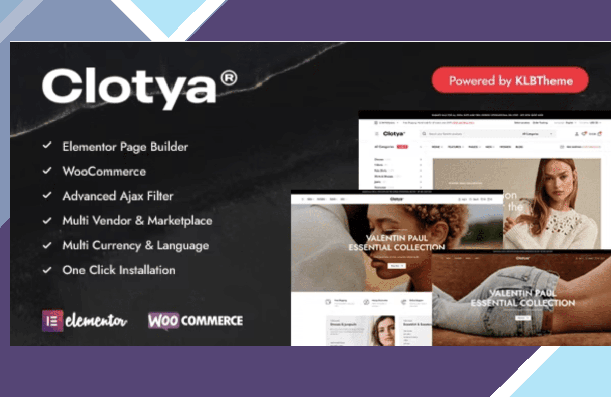 Clotya – Fashion Store eCommerce Theme screenshot